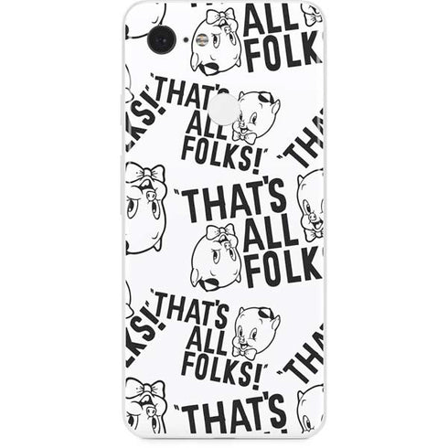 Looney Tunes Porky Pig Black and White Google Pixel 3 Skin